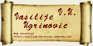 Vasilije Ugrinović vizit kartica